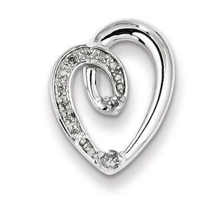 Sterling Silver Genuine Diamond Heart Pendant